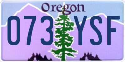 OR license plate 073YSF