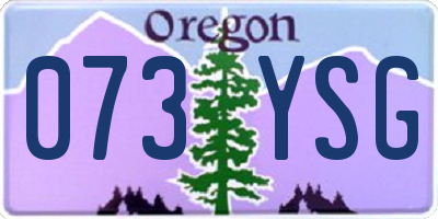 OR license plate 073YSG
