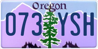 OR license plate 073YSH