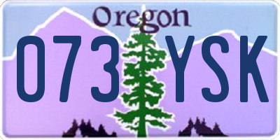 OR license plate 073YSK
