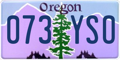 OR license plate 073YSO