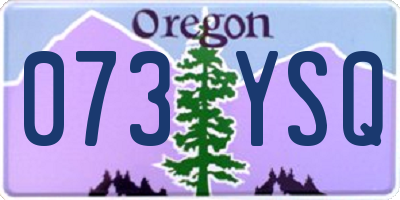 OR license plate 073YSQ