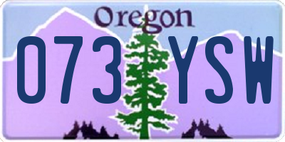 OR license plate 073YSW