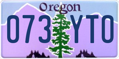 OR license plate 073YTO