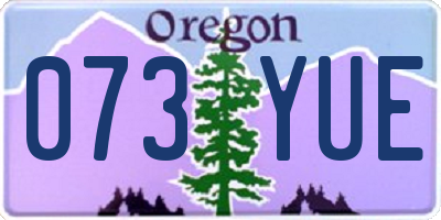 OR license plate 073YUE