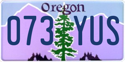 OR license plate 073YUS