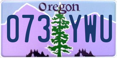 OR license plate 073YWU