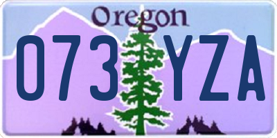 OR license plate 073YZA