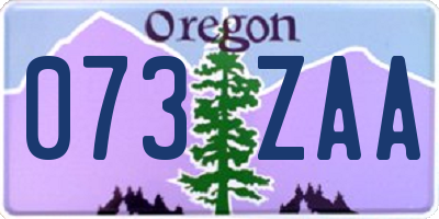 OR license plate 073ZAA
