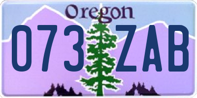 OR license plate 073ZAB