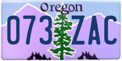 OR license plate 073ZAC