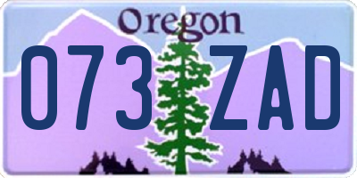 OR license plate 073ZAD