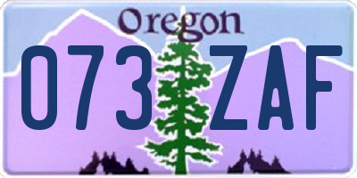 OR license plate 073ZAF