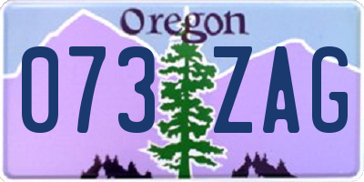 OR license plate 073ZAG