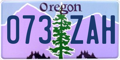 OR license plate 073ZAH