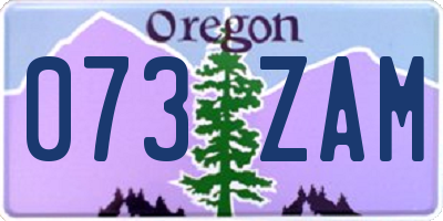 OR license plate 073ZAM
