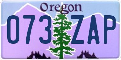 OR license plate 073ZAP