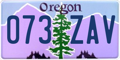 OR license plate 073ZAV