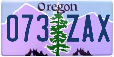 OR license plate 073ZAX