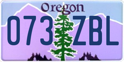 OR license plate 073ZBL