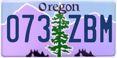 OR license plate 073ZBM