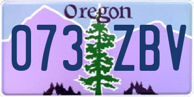 OR license plate 073ZBV