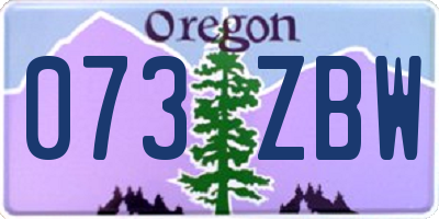 OR license plate 073ZBW