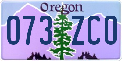 OR license plate 073ZCO