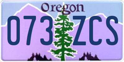 OR license plate 073ZCS