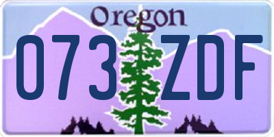 OR license plate 073ZDF
