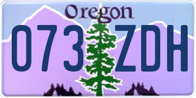 OR license plate 073ZDH