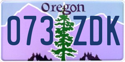 OR license plate 073ZDK