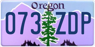 OR license plate 073ZDP