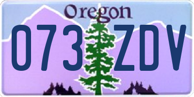 OR license plate 073ZDV