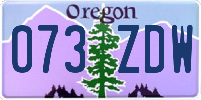 OR license plate 073ZDW