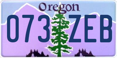 OR license plate 073ZEB