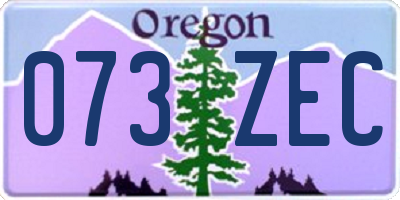 OR license plate 073ZEC