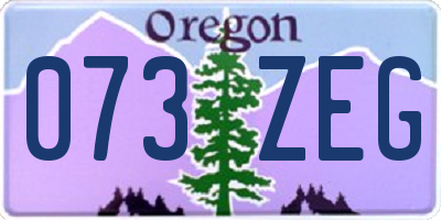 OR license plate 073ZEG