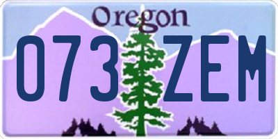 OR license plate 073ZEM