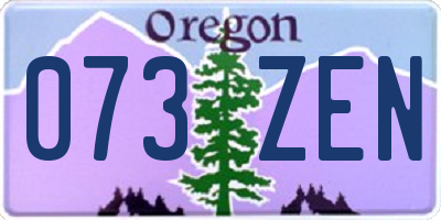 OR license plate 073ZEN