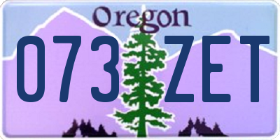 OR license plate 073ZET