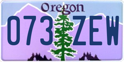 OR license plate 073ZEW