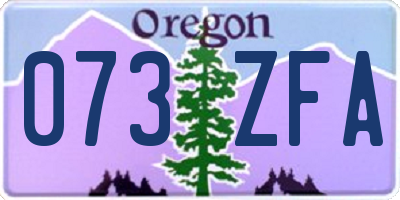 OR license plate 073ZFA