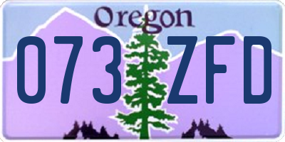 OR license plate 073ZFD