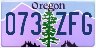 OR license plate 073ZFG