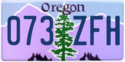 OR license plate 073ZFH