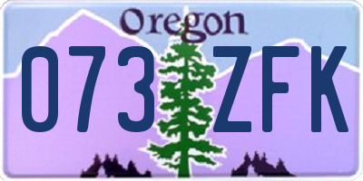 OR license plate 073ZFK