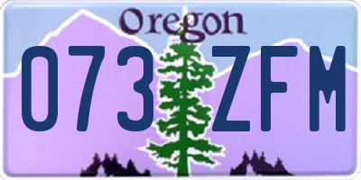 OR license plate 073ZFM