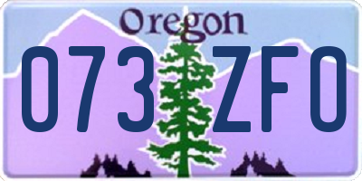 OR license plate 073ZFO