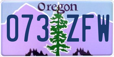 OR license plate 073ZFW